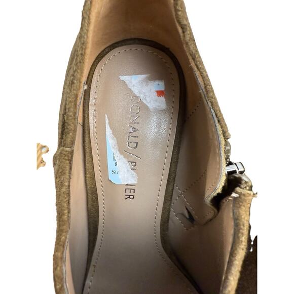 Donald J Pliner Khaki Green Suede Verie Pointed Toe Ankle Boots Booties 7.5 New - Picture 14 of 16